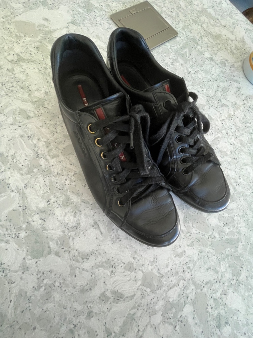 Prada America’s Cup Black Leather Sneakers – good condition - Picture 2 of 4